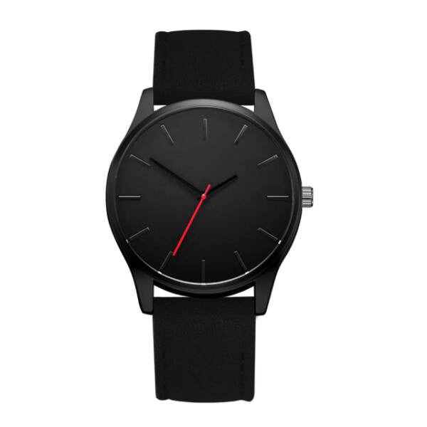 Exclusive design férfi bőrszíjas óra fekete