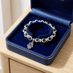 Hamsza védelmező karkötő ezüst-fekete