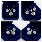 Kristályos kerek ékszer szett whitegold