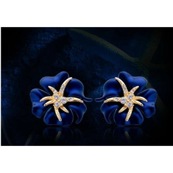 Tündöklő rózsa fülbevaló kék