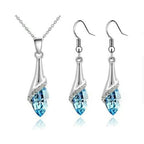 Exkluzív lógós szett tengerkék Swarovski kristállyal