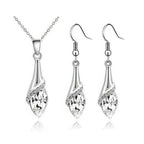 Exkluzív lógós szett fehér Swarovski kristállyal