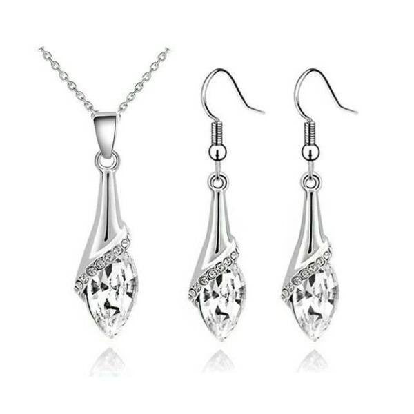 Exkluzív lógós szett fehér Swarovski kristállyal