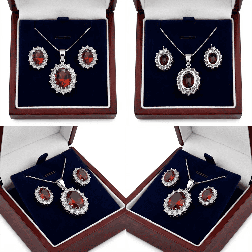 Smoon Elaris ékszer szett whitegold-piros