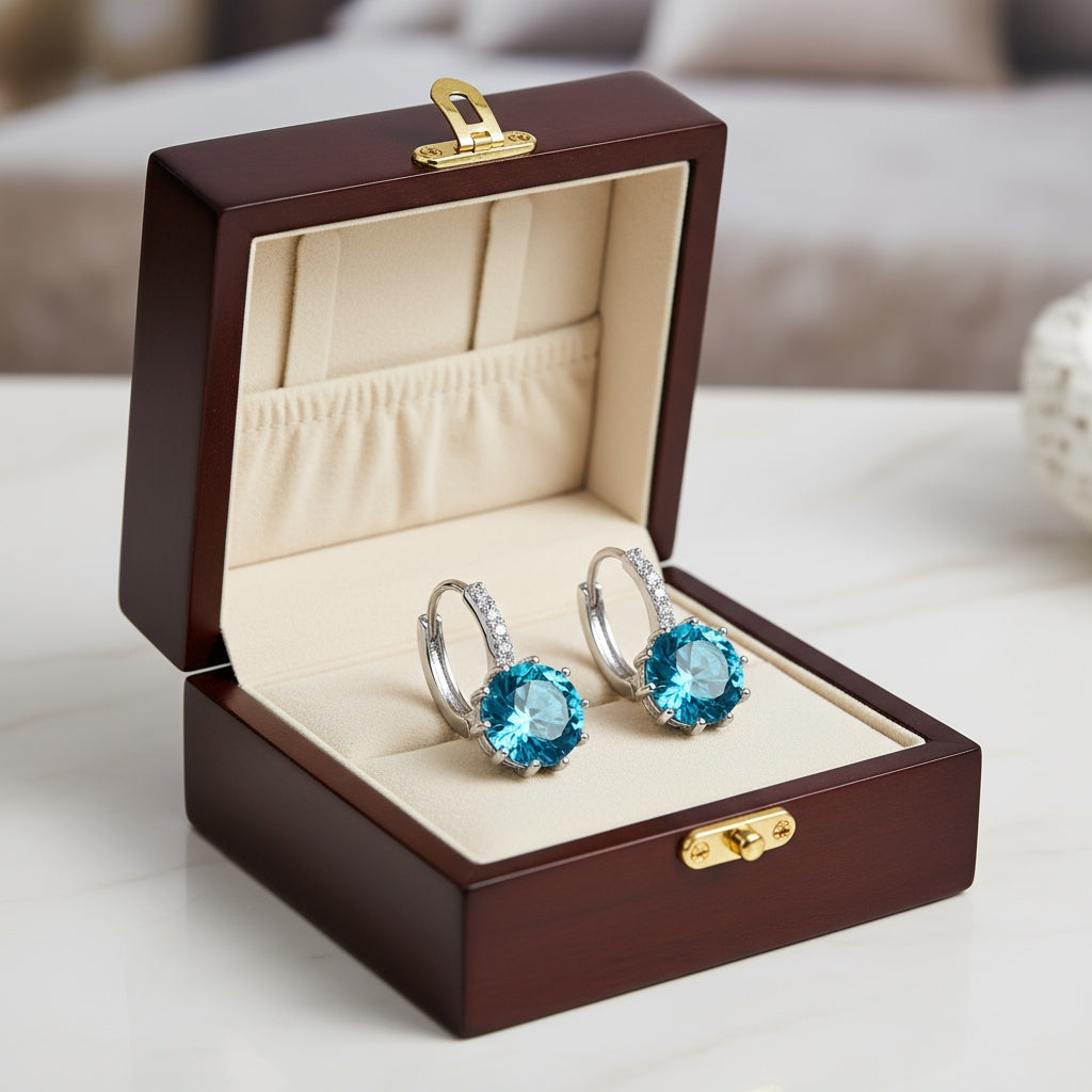 Lindsay női fülbevaló whitegold-kék