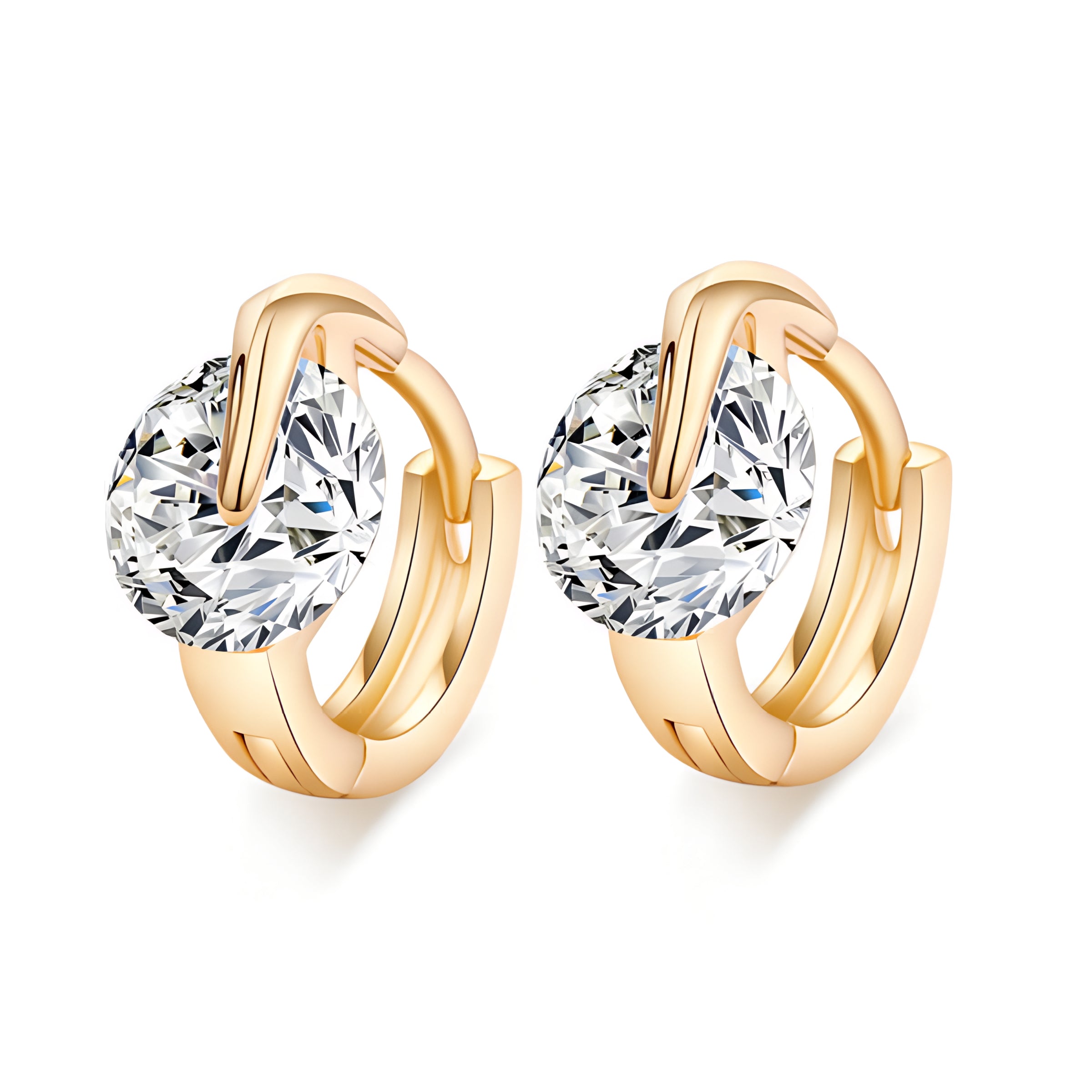 Egykrsitályos elegáns kis karika fülbevaló gold