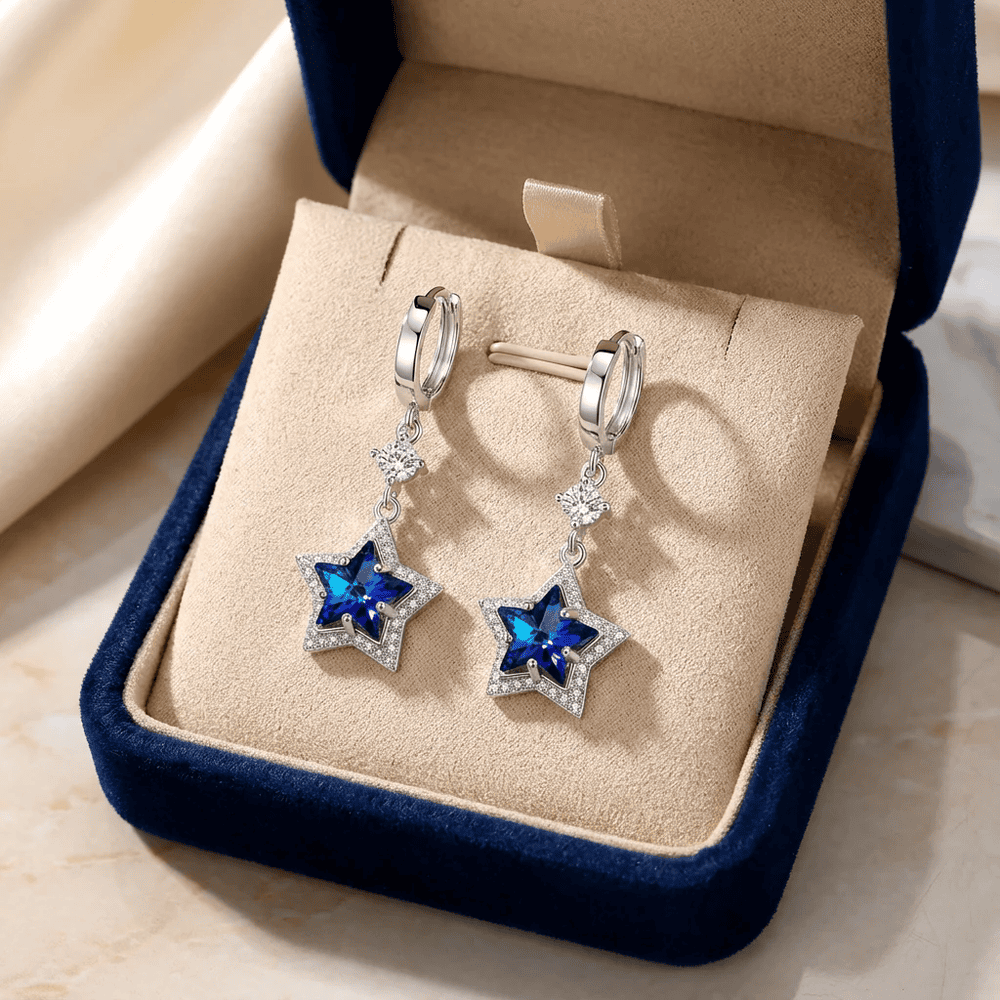 Coralie női fülbevaló whitegold-kék