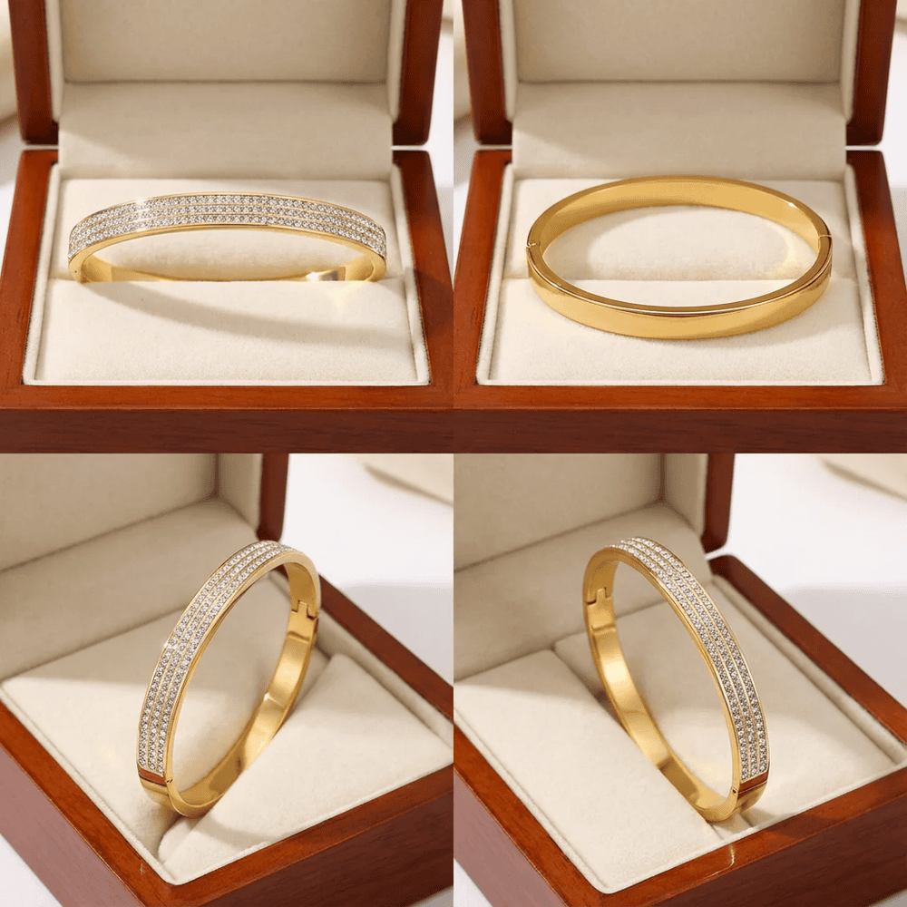 Titánium háromsoros karkötő gold