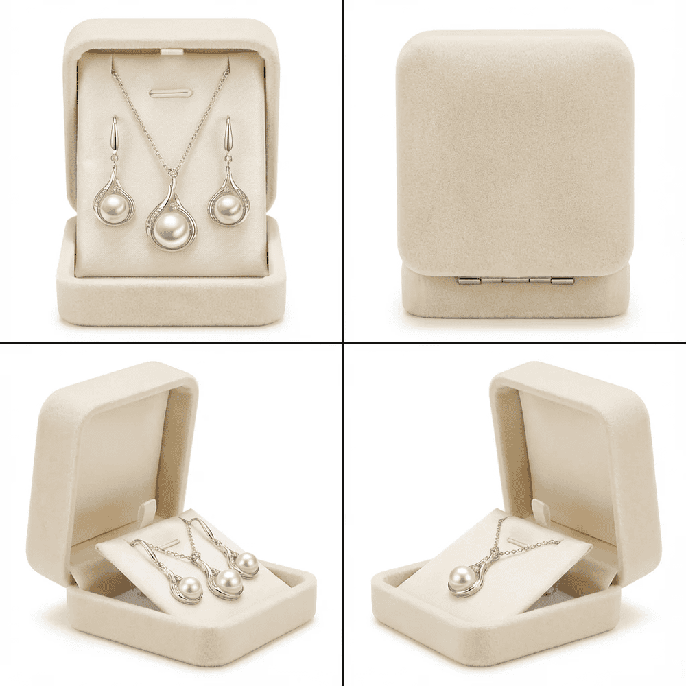 Smoon Elenya gyöngyös ékszer szett whitegold