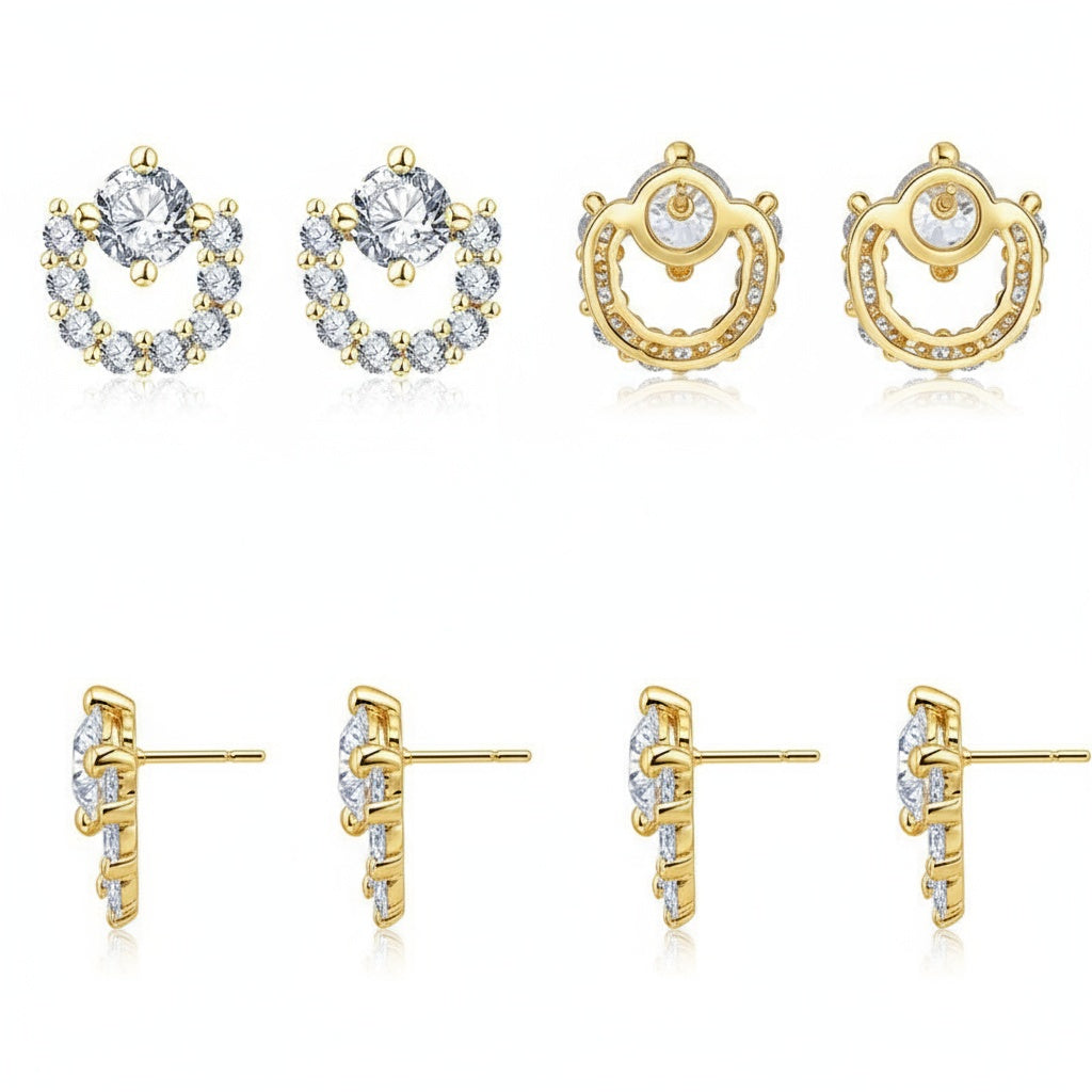 Kristály kosárka fülbevaló gold