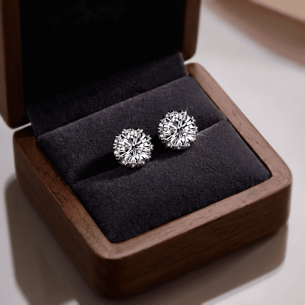 Beszúrós pötty fülbevaló whitegold