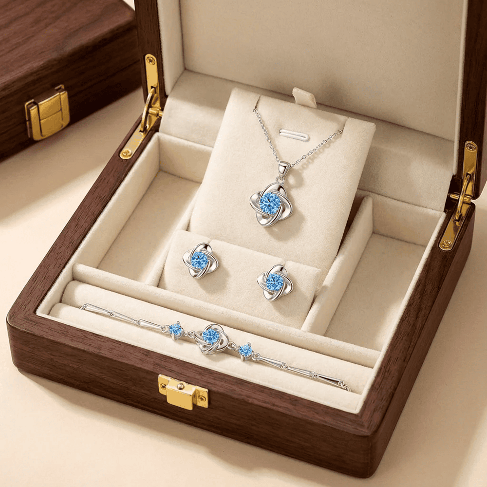 Carmelita ékszer szett whitegold-kék