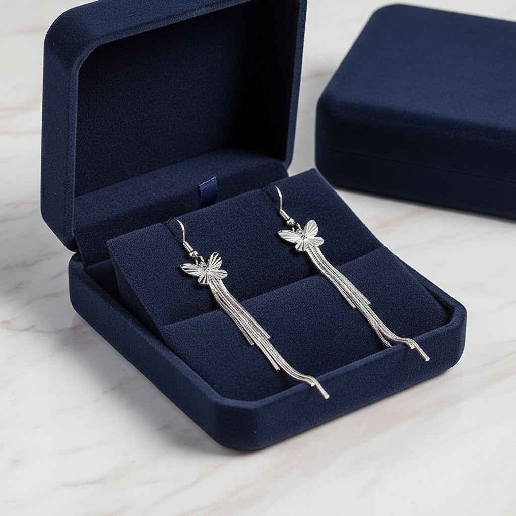 Pillangós lógós fülbevaló whitegold