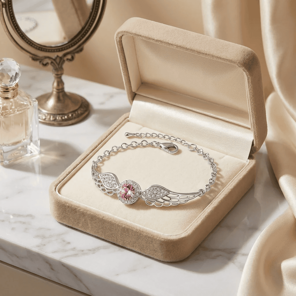 Isaure női karkötő whitegold-pink