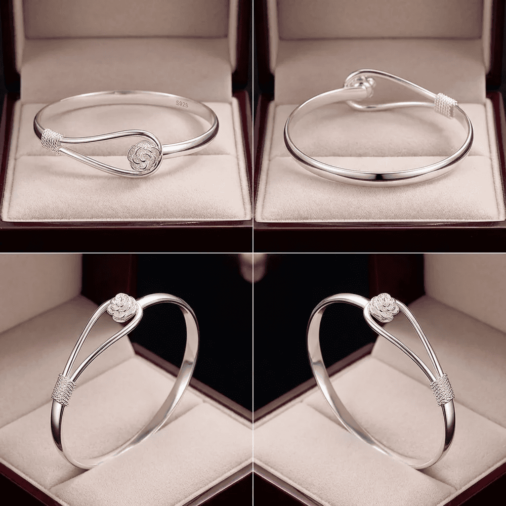 Ezüstös rózsás karkötő