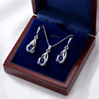 Smoon Soraya ékszer szett whitegold-mélykék