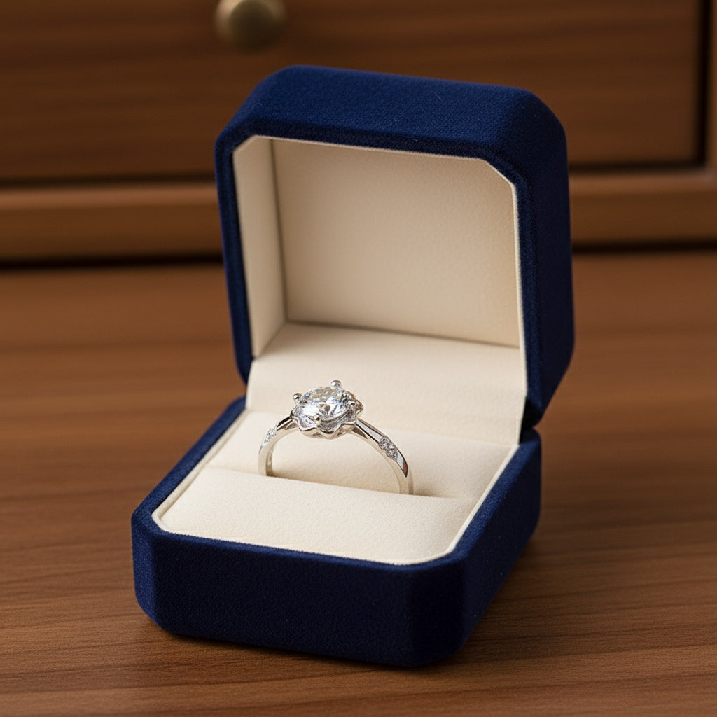 Whitegold-kristályos gyűrű (állítható méret)