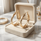 Beszórós csavart karika fülbevaló gold