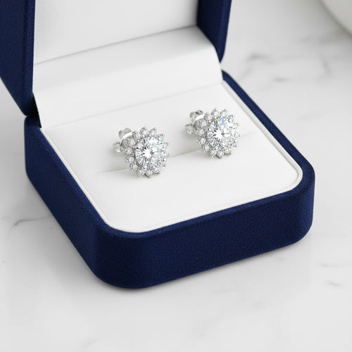 Amelia kristály virág fülbevaló whitegold