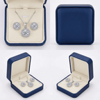 Kristályos kerek ékszer szett whitegold