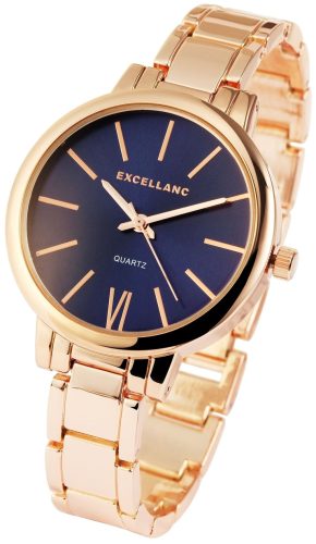 Excellanc 0113 fémszíjas női karóra rosegold-kék