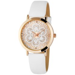 Excellanc bőrszíjas női karóra fehér-rosegold