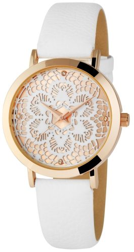 Excellanc bőrszíjas női karóra fehér-rosegold