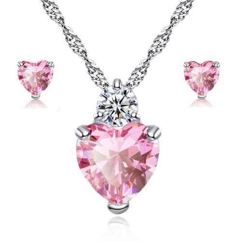 Constanza ékszer szett whitegold-pink
