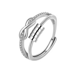   Végtelen kristályos gyűrű whitegold (állítható méret)