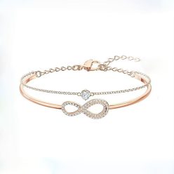 Végtelen és kerek kristály karkötő rosegold