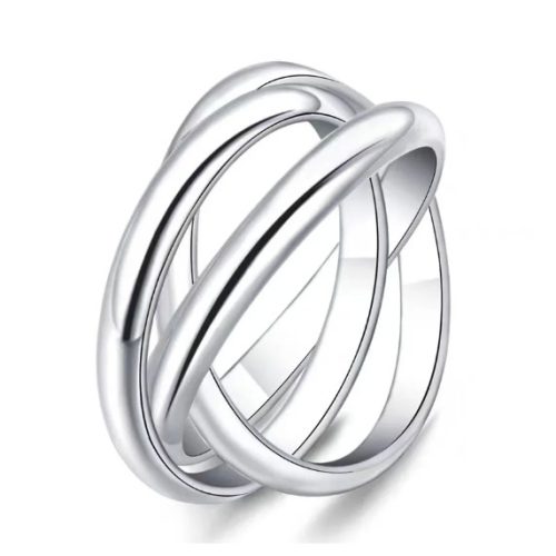 Esmeralda ezüstös egymásba fonódó gyűrű - 51,8 mm